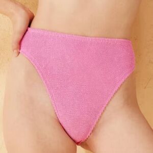 Wild Fable Pink‎ Textured High Waist High Leg Bikini Bottom, Size M, NWT